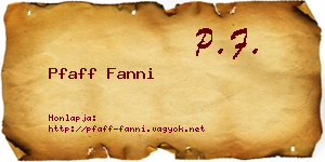 Pfaff Fanni névjegykártya